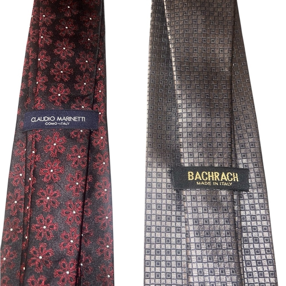Men's Italian Silk Neck Ties Neutral Business Smart Casual Bachrach Marinetti